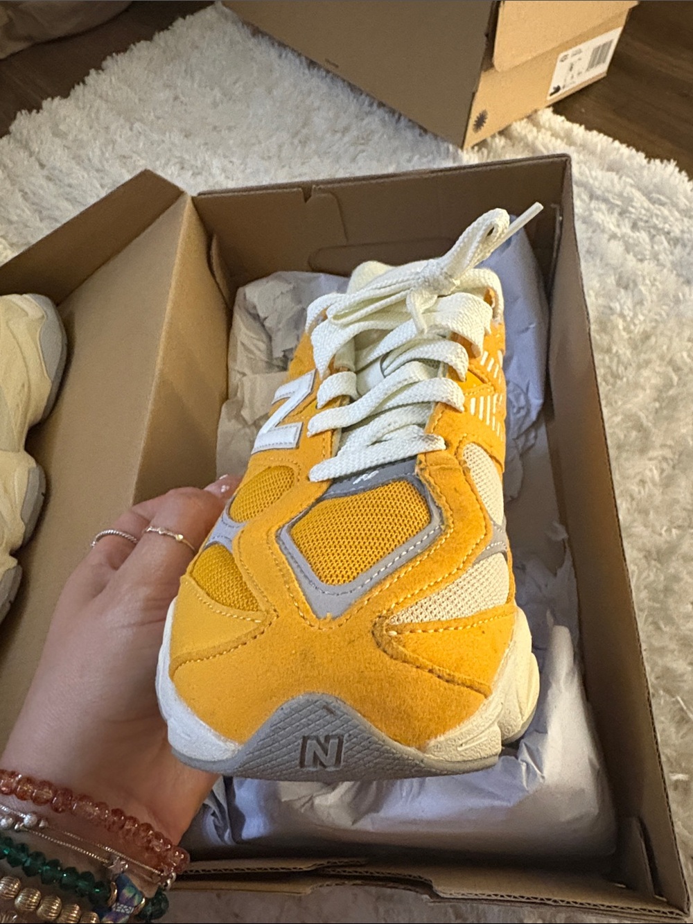 New Balance Orange and Gray Chunky Dad Sneakers - Picture 9 of 13